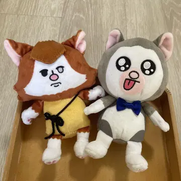 마메키치 마메코 치비 봉제 인형 스티커 세트