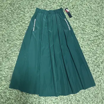 스커트 녹색 폴리에스터 택 포함 새 상품
