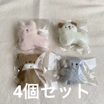 니코야마 포케 봉제 인형 클립 토끼 강아지 곰 코알라 4개 세트