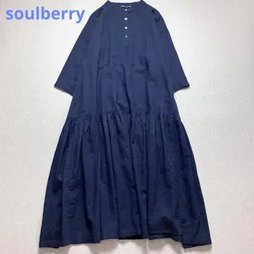 soulberry 알덴테한 원피스 오버 사이즈 네이비 개더