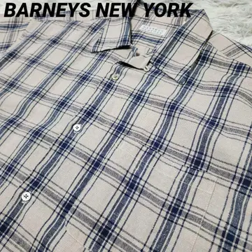 BARNEYS NEW YORK 바니스 뉴욕 린넨 체크 무늬