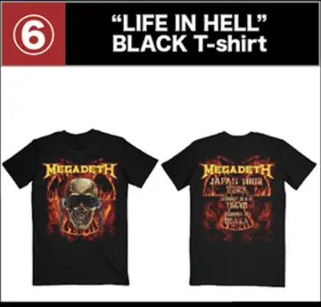Megadeth LIFE IN HELL 블랙 티셔츠 S/M/L/XL