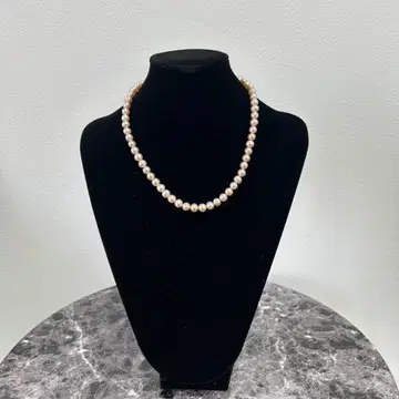 진주 목걸이 핑크 펄 라운드볼 6mm (K)