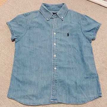 Ralph Lauren 데님 블루 반팔 셔츠