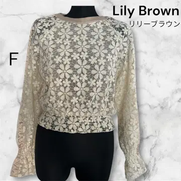 Lily Brown 릴리 브라운 올 패턴 꽃 아이보리 레이스 상의 F