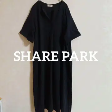 SHARE PARK 반팔 롱 원피스 블랙 사이즈 1 (M 사이즈 상당)