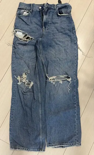 자라 데미지 블루 데님