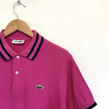 CHEMISE LACOSTE 피케 셔츠 링거 넥 쇼킹 핑크 4