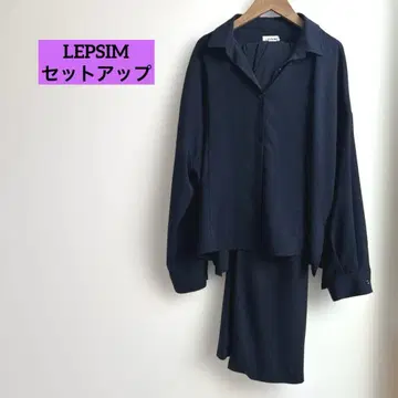 LEPSIM 멀티 메리트 절개 셔츠 네이비 셋업