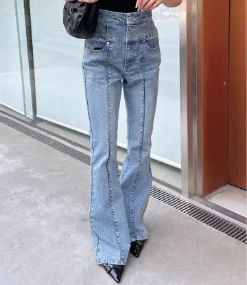 INGNI 하이웨스트 플레어 데님 팬츠