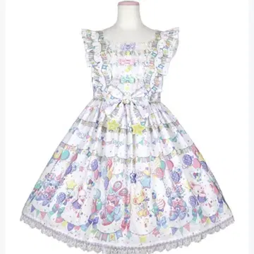 angelic pretty 해피 가랜드 화이트 잔스카 머리띠