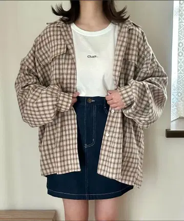 Cham. 빅 루즈 체크 셔츠