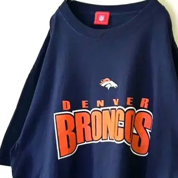 NFL 덴버 브롱코스 티셔츠 XL 네이비 컬러 구제 의류