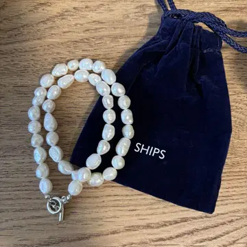 택 없음 새상품 SHIPS 화이트 펄 목걸이