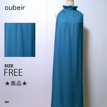 oubeir 하이넥 롱 원피스 블루 프리 사이즈 새상품급 고급
