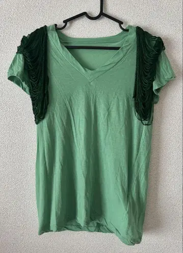 sacai 아카이브 소매 프린지 T셔츠