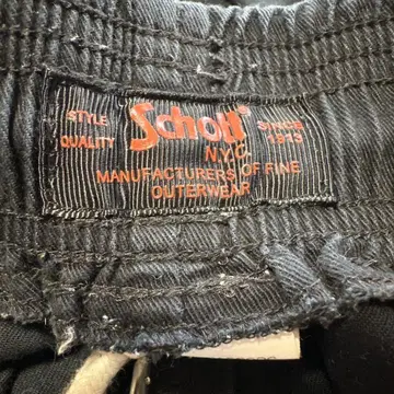 Schott BLACK 허리 밴딩 코튼 셰프 팬츠