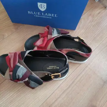 BLUE LABEL CRESTBRIDG 체크 무늬 리본 샌들 M