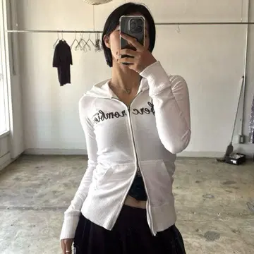 아베크롬비 더블 지퍼 후드 티 y2k
