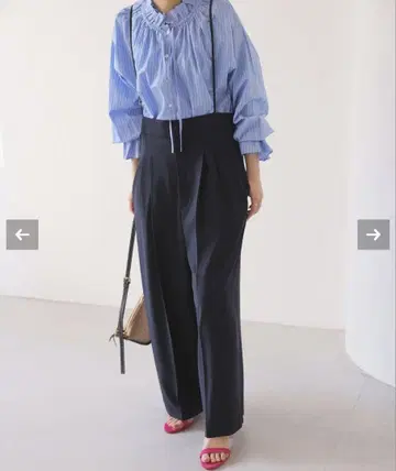 SLOBE IENA 서스펜더 팬츠 네이비 36