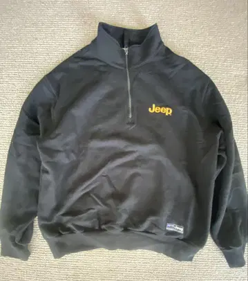 Jeep 블랙 하프 지퍼 맨투맨 XL