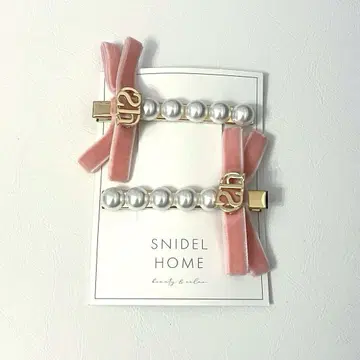 snidel home 스나이델 홈 리본 펄 헤어핀 핑크