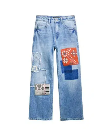 Desigual 패치워크 디자인 데님 팬츠 44