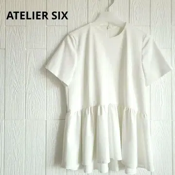 ATELIER SIX 페플럼 반팔 티셔츠 풀오버 체형 커버