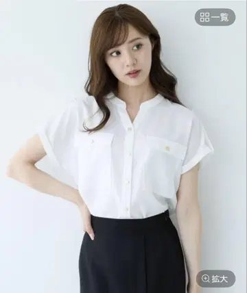 [새상품] 안데뮤 킹 버튼 사파리 셔츠 화이트