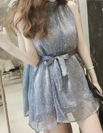 미사용 새상품 슬리브리스 미니 원피스