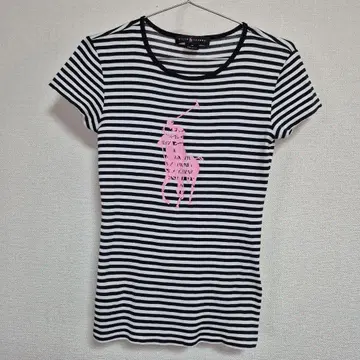 Ralph Lauren M 화이트 블랙 스트라이프 티셔츠