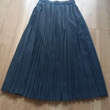 LE GLAZIK 블랙 플리츠 롱 스커트