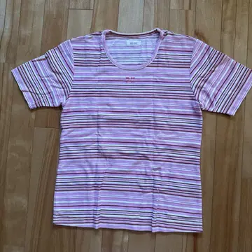 일본제 PINK HOUSE 스트라이프 반팔 티셔츠 L 사이즈