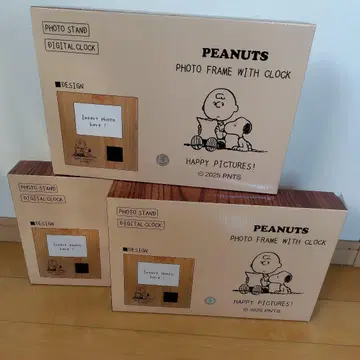PEANUTS 스누피 시계 부착 사진 프레임 포토 스탠드 사진 액자