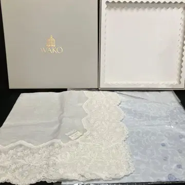 긴자 와코 미세 레이스 손수건 & 로얄 우스터 대형 손수건 새상품