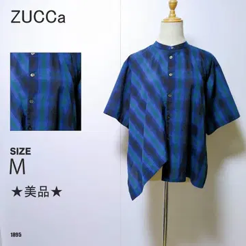 ZUCCa 주카 체크 무늬 비대칭 셔츠 블라우스 M 사이즈 새상품급