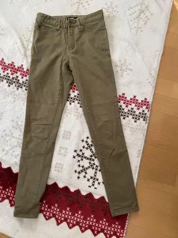 로데오 카키 스키니 팬츠
