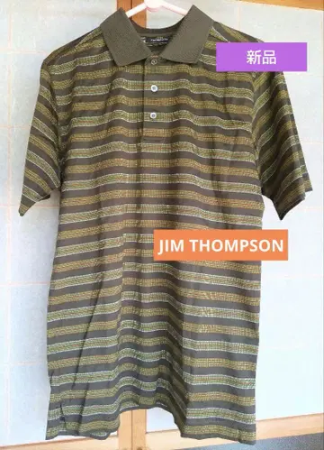 JIM THOMPSON 반팔 피케 셔츠 S 올리브 그린 새상품