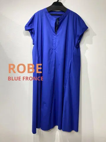 ROBE BLUE FRONCE 테이프 디자인 원피스 블루