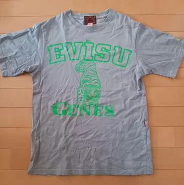 EVISU 그레이 호랑이 프린트 티셔츠 (중고)