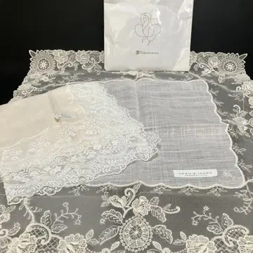요시에 이나바 초미세 레이스 손수건 2장 세트 새상품 타카시마야