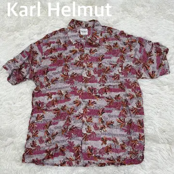 Karl Helmut 칼 헬무트 올 패턴 반팔 셔츠 남성용 L 레이온