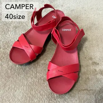CAMPER 크로스 스트랩 샌들 빨간색 사이즈 40