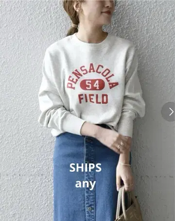 SHIPS any THE KNiTS: 복각 칼리지 맨투맨