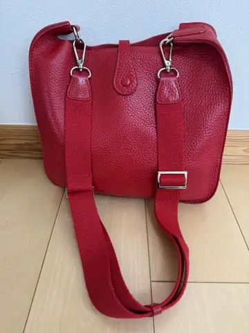 빨간색 가죽 숄더백 28cm