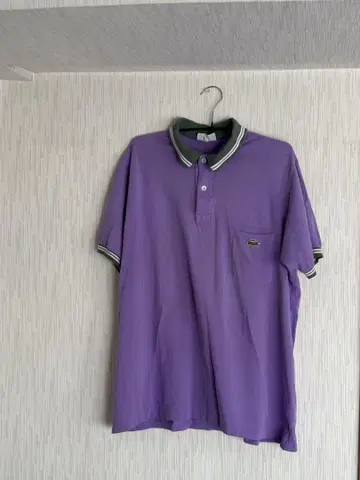 라코스테 피케 셔츠 퍼플 그린