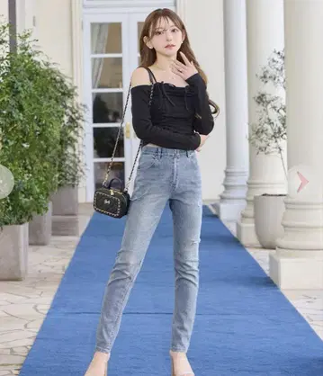 rady 프론트 지퍼 슬래시 스키니 데님