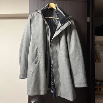 그레이 체스터 코트 울 혼방