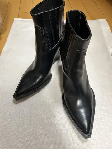 자라 블랙 스틸레토 웨스턴 부츠
