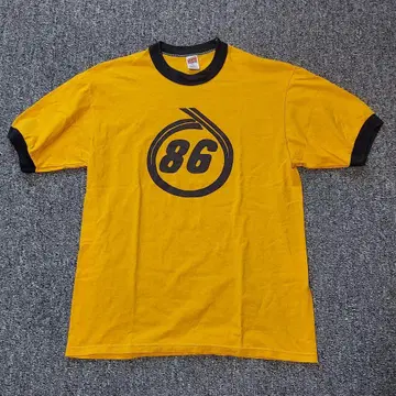 SOFFE SHIRTS 빈티지 링거 티셔츠 노랑 네이비 넘버링